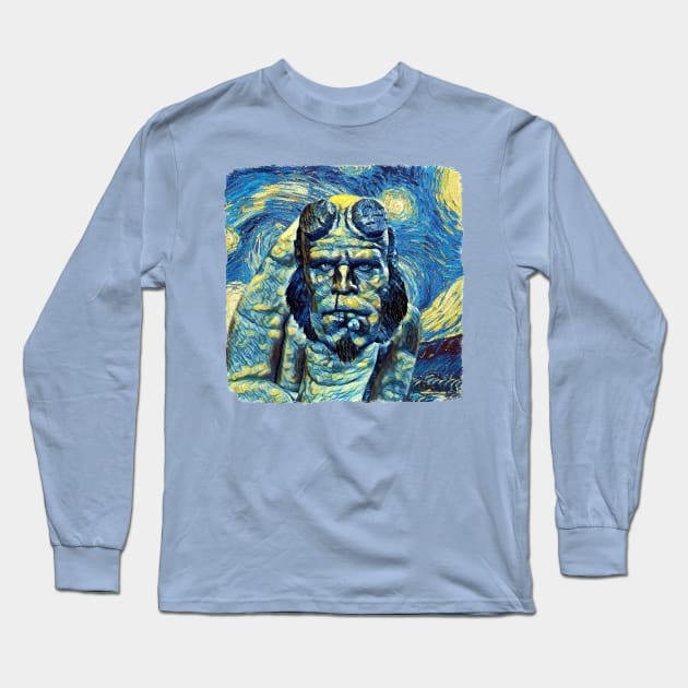 Hellboy Van Gogh Style Long Sleeve T-Shirt by todos